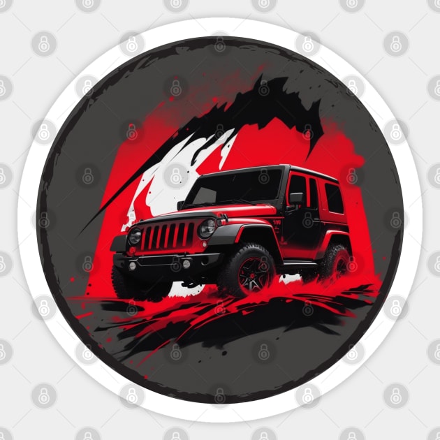 Jeep vehicle Red knight design Sticker by The Wonder View